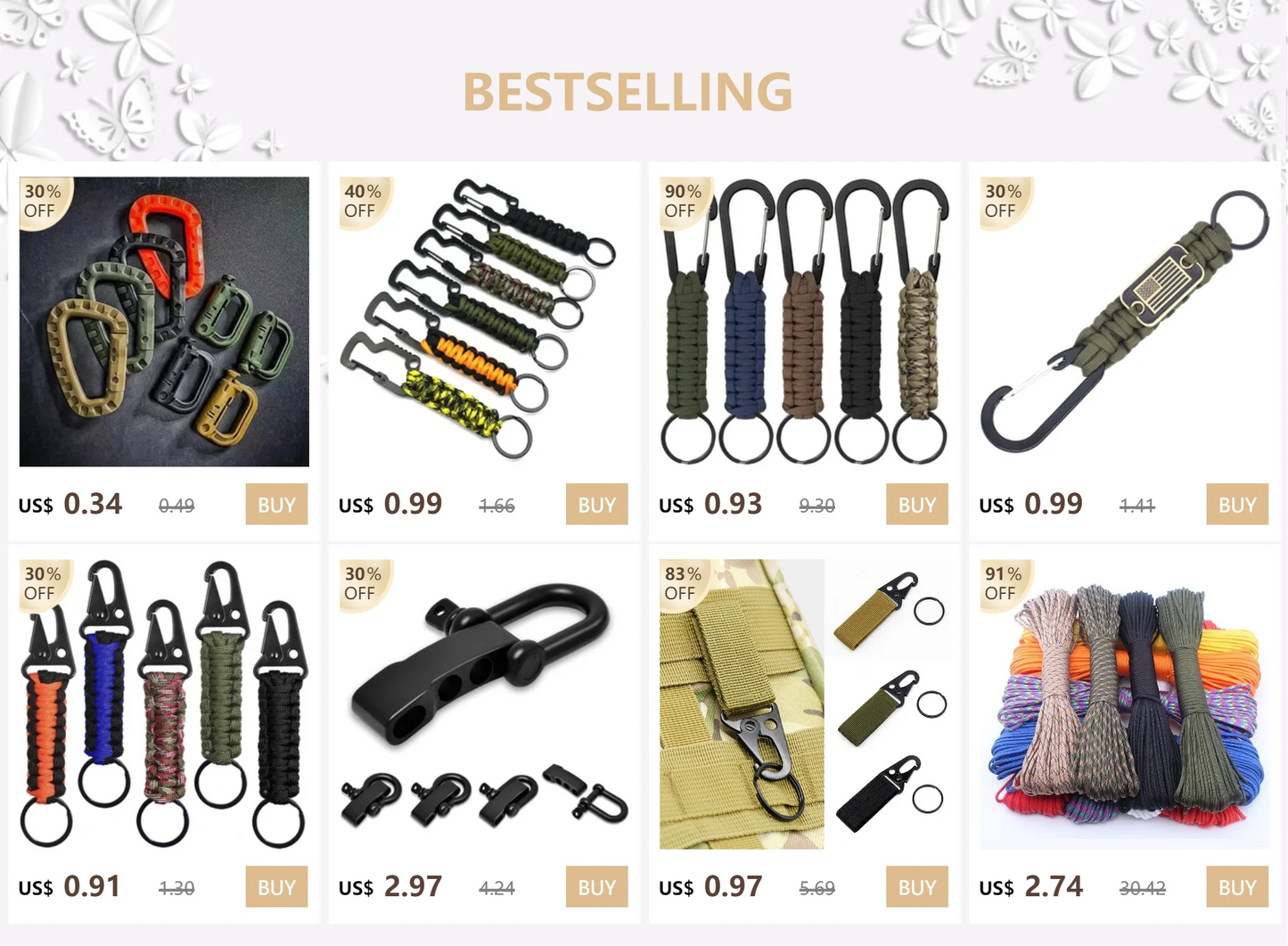 Llavero de Supervivencia de Paracord Militar