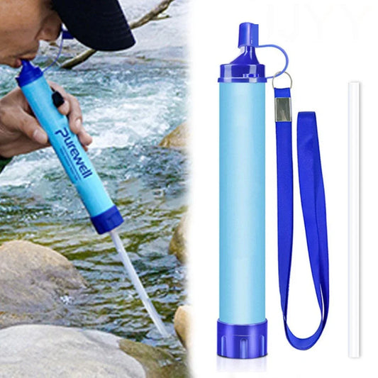 Filtro de agua portátil de supervivencia tipo pajita para camping y senderismo