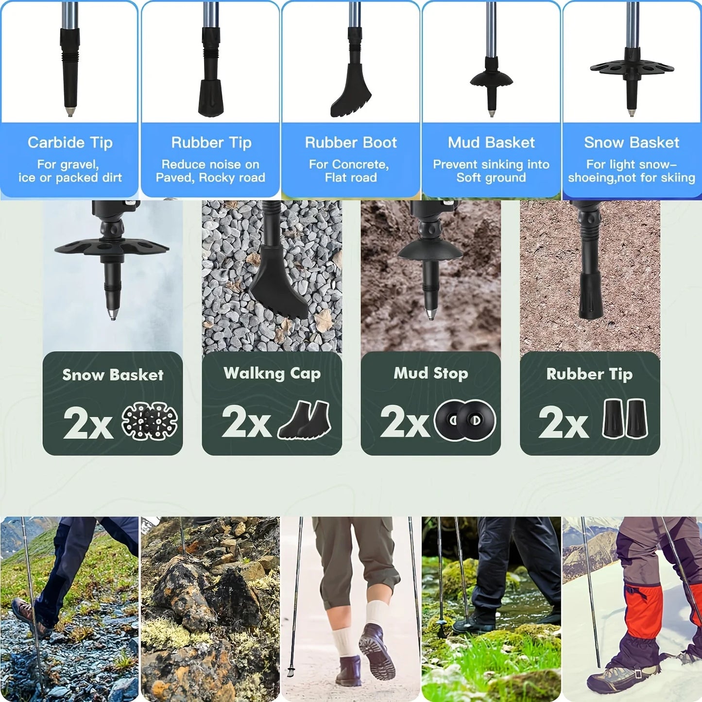 Bastones de Senderismo de Carbono