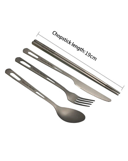 Set de Cubiertos de Titanio para Exterior