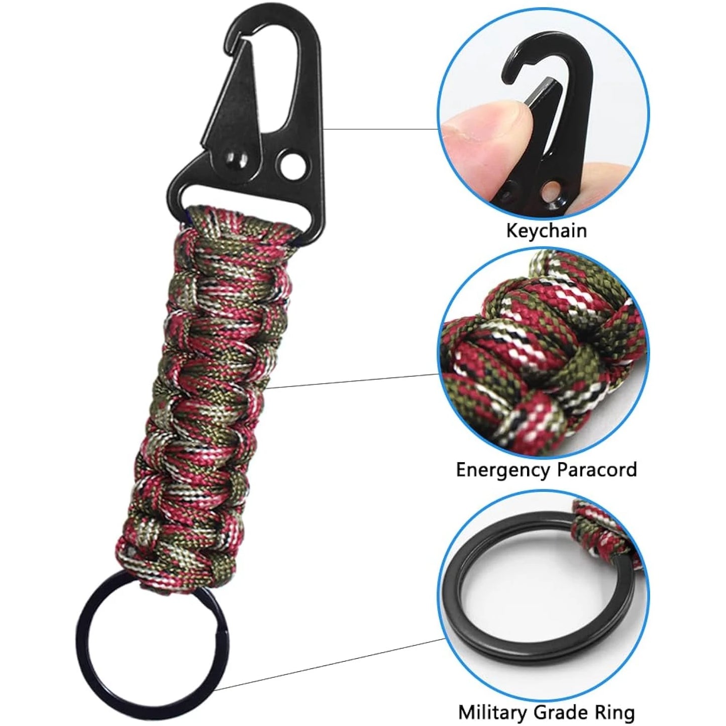 Llavero de Supervivencia de Paracord Militar