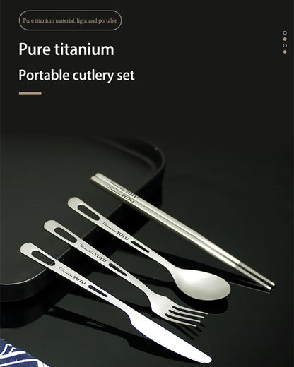 Set de Cubiertos de Titanio para Exterior