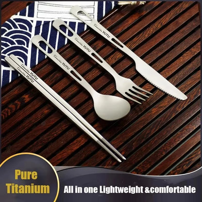 Set de Cubiertos de Titanio para Exterior