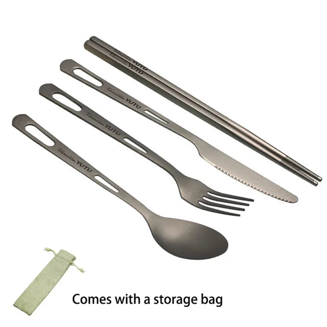 Set de Cubiertos de Titanio para Exterior