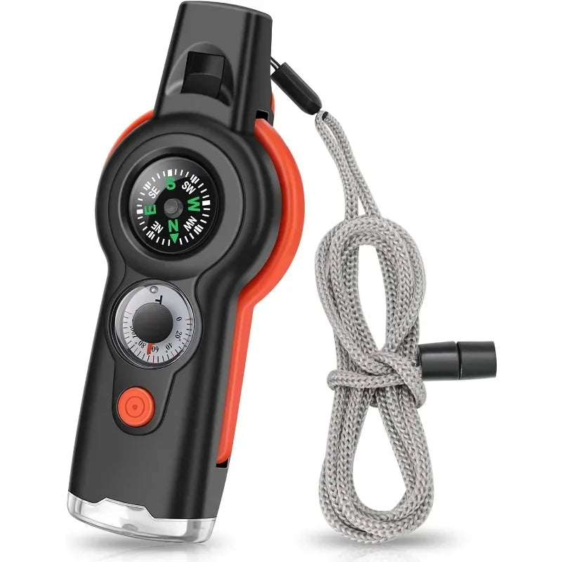 Silbato de emergencia 7 en 1 con brújula incluido en el kit
